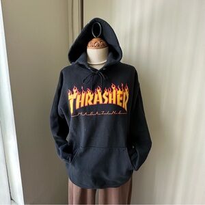 Thrasher Magazine Hoodie Flame Black
